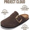 image:imageProject Cloud 100 Genuine Leather Clogs for Women Shoes  Memory Foam Insole NonSlip amp Natural Cork Footbed Arch Support Big Buckle Womens Clogs and Mules Footwear ManchesterChoco Brown Suede