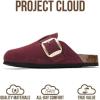 image:imageProject Cloud 100 Genuine Leather Clogs for Women Shoes  Memory Foam Insole NonSlip amp Natural Cork Footbed Arch Support Big Buckle Womens Clogs and Mules Footwear ManchesterBurgundy