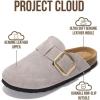 image:imageProject Cloud 100 Genuine Leather Clogs for Women Shoes  Memory Foam Insole NonSlip amp Natural Cork Footbed Arch Support Big Buckle Womens Clogs and Mules Footwear ManchesterGrey