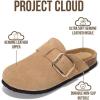 image:imageProject Cloud 100 Genuine Leather Clogs for Women Shoes  Memory Foam Insole NonSlip amp Natural Cork Footbed Arch Support Big Buckle Womens Clogs and Mules Footwear ManchesterBeige