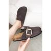 image:imageProject Cloud 100 Genuine Leather Clogs for Women Shoes  Memory Foam Insole NonSlip amp Natural Cork Footbed Arch Support Big Buckle Womens Clogs and Mules Footwear ManchesterChoco Brown Suede