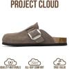 image:imageProject Cloud 100 Genuine Leather Clogs for Women Shoes  Memory Foam Insole NonSlip amp Natural Cork Footbed Arch Support Big Buckle Womens Clogs and Mules Footwear ManchesterMushroom Suede