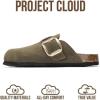 image:imageProject Cloud 100 Genuine Leather Clogs for Women Shoes  Memory Foam Insole NonSlip amp Natural Cork Footbed Arch Support Big Buckle Womens Clogs and Mules Footwear ManchesterOlive