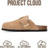 image:imageProject Cloud 100 Genuine Leather Clogs for Women Shoes  Memory Foam Insole NonSlip amp Natural Cork Footbed Arch Support Big Buckle Womens Clogs and Mules Footwear ManchesterBeige