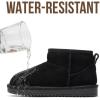 image:imageProject Cloud 100 Genuine Leather Girls Boots  Water Resistant amp Lightweight Ankle Boots with Memory Foam  Cozy amp Fur Non Slip Kids Boots for Girls amp Boys Perfect for FallBlack