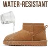 image:imageProject Cloud 100 Genuine Leather Girls Boots  Water Resistant amp Lightweight Ankle Boots with Memory Foam  Cozy amp Fur Non Slip Kids Boots for Girls amp Boys Perfect for FallChestnut
