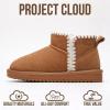 image:imageProject Cloud 100 Genuine Leather Girls Boots  Water Resistant amp Lightweight Ankle Boots with Memory Foam  Cozy amp Fur Non Slip Kids Boots for Girls amp Boys Perfect for FallChestnut Stitch