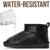 image:imageProject Cloud 100 Genuine Leather Girls Boots  Water Resistant amp Lightweight Ankle Boots with Memory Foam  Cozy amp Fur Non Slip Kids Boots for Girls amp Boys Perfect for FallBlack Leather