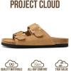 image:imageProject Cloud 100 Genuine Leather Sandals Women Footwear  Lightweight Womens Sandals with Memory Foam Insole amp Natural Cork Footbed Beach Essentials Slides for Women Venita StudChestnut