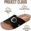 image:imageProject Cloud Genuine Suede Womens Sandals  Adjustable Buckle Sandals Women with Plush Insole  Lightweight amp Non Slip Slides for Women Footwear BeamingBlack Suede