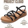 image:imageProject Cloud Wedge Sandals Women Footwear  Comfortable Soft amp Plush Insole Boho Strappy Womens Sandals 2026 with Lightweight and NonSlip Durable Oustole NICEBlack