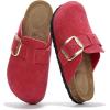 image:imageProject Cloud 100 Genuine Leather Clogs for Women Shoes  Memory Foam Insole NonSlip amp Natural Cork Footbed Arch Support Big Buckle Womens Clogs and Mules Footwear ManchesterBerry