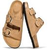 image:imageProject Cloud 100 Genuine Leather Sandals Women Footwear  Lightweight Womens Sandals with Memory Foam Insole amp Natural Cork Footbed Beach Essentials Slides for Women Venita StudChestnut
