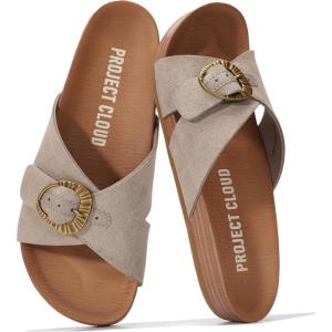 image:imageProject Cloud Genuine Suede Womens Sandals  Adjustable Buckle Sandals Women with Plush Insole  Lightweight amp Non Slip Slides for Women Footwear BeamingBirch Suede