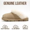 image:imageProject Cloud 100 Genuine Leather amp Australian Shearling Slippers for Women  Cozy Memory Foam Womens Slippers HedyBeige