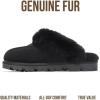 image:imageProject Cloud 100 Genuine Leather amp Australian Shearling Slippers for Women  Cozy Memory Foam Womens Slippers HedyBlack