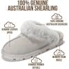 image:imageProject Cloud 100 Genuine Leather amp Australian Shearling Slippers for Women  Cozy Memory Foam Womens Slippers HedyLight Grey Suede