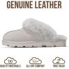 image:imageProject Cloud 100 Genuine Leather amp Australian Shearling Slippers for Women  Cozy Memory Foam Womens Slippers HedyLight Grey Suede