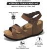 image:imageProject Cloud Genuine Leather Wedge Sandals for Women 2025  Womens Sandals amp Wedges with Memory Foam Insole amp Cork Footbed  Platform Wedges Women Footwear CabanaTan