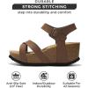 image:imageProject Cloud Genuine Leather Wedge Sandals for Women 2025  Womens Sandals amp Wedges with Memory Foam Insole amp Cork Footbed  Platform Wedges Women Footwear CabanaTan