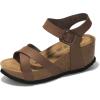 image:imageProject Cloud Genuine Leather Wedge Sandals for Women 2025  Womens Sandals amp Wedges with Memory Foam Insole amp Cork Footbed  Platform Wedges Women Footwear CabanaTan