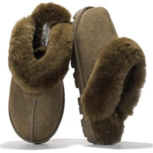 image:imageProject Cloud 100 Genuine Leather amp Australian Shearling Slippers for Women  Cozy Memory Foam Womens Slippers HedyOlive
