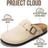 image:imageProject Cloud 100 Genuine Leather Footbed Clogs for Women  Memory Foam Arch Support Slippers for Women  Trendy Slipons Womens Mules amp Clogs Sandals BentonOffwhite