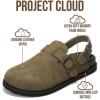 image:imageProject Cloud 100 Genuine Leather Footbed Clogs for Women  Memory Foam Arch Support Slippers for Women  Trendy Slipons Womens Mules amp Clogs Sandals BentonChocolate With Strap