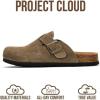 image:imageProject Cloud 100 Genuine Leather Footbed Clogs for Women  Memory Foam Arch Support Slippers for Women  Trendy Slipons Womens Mules amp Clogs Sandals BentonOlive Suede