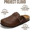 image:imageProject Cloud 100 Genuine Leather Footbed Clogs for Women  Memory Foam Arch Support Slippers for Women  Trendy Slipons Womens Mules amp Clogs Sandals BentonBrown Distressed