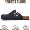 image:imageProject Cloud 100 Genuine Leather Footbed Clogs for Women  Memory Foam Arch Support Slippers for Women  Trendy Slipons Womens Mules amp Clogs Sandals BentonNavy Suede