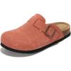 image:imageProject Cloud 100 Genuine Leather Footbed Clogs for Women  Memory Foam Arch Support Slippers for Women  Trendy Slipons Womens Mules amp Clogs Sandals BentonCoral Suede