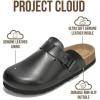 image:imageProject Cloud 100 Genuine Leather Footbed Clogs for Women  Memory Foam Arch Support Slippers for Women  Trendy Slipons Womens Mules amp Clogs Sandals BentonBlack