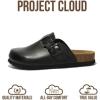 image:imageProject Cloud 100 Genuine Leather Footbed Clogs for Women  Memory Foam Arch Support Slippers for Women  Trendy Slipons Womens Mules amp Clogs Sandals BentonBlack Croco