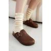 image:imageProject Cloud 100 Genuine Leather Footbed Clogs for Women  Memory Foam Arch Support Slippers for Women  Trendy Slipons Womens Mules amp Clogs Sandals BentonBrown Distressed