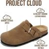 image:imageProject Cloud 100 Genuine Leather Footbed Clogs for Women  Memory Foam Arch Support Slippers for Women  Trendy Slipons Womens Mules amp Clogs Sandals BentonTan Suede