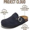 image:imageProject Cloud 100 Genuine Leather Footbed Clogs for Women  Memory Foam Arch Support Slippers for Women  Trendy Slipons Womens Mules amp Clogs Sandals BentonNavy Suede