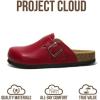 image:imageProject Cloud 100 Genuine Leather Footbed Clogs for Women  Memory Foam Arch Support Slippers for Women  Trendy Slipons Womens Mules amp Clogs Sandals BentonRed