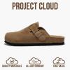 image:imageProject Cloud 100 Genuine Leather Footbed Clogs for Women  Memory Foam Arch Support Slippers for Women  Trendy Slipons Womens Mules amp Clogs Sandals BentonTan Suede