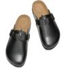 image:imageProject Cloud 100 Genuine Leather Footbed Clogs for Women  Memory Foam Arch Support Slippers for Women  Trendy Slipons Womens Mules amp Clogs Sandals BentonBlack