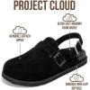 image:imageProject Cloud 100 Genuine Leather Footbed Clogs for Women  Memory Foam Arch Support Slippers for Women  Trendy Slipons Womens Mules amp Clogs Sandals BentonBlack With Strap
