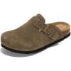 image:imageProject Cloud 100 Genuine Leather Footbed Clogs for Women  Memory Foam Arch Support Slippers for Women  Trendy Slipons Womens Mules amp Clogs Sandals BentonOlive Suede