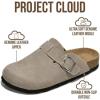 image:imageProject Cloud 100 Genuine Leather Footbed Clogs for Women  Memory Foam Arch Support Slippers for Women  Trendy Slipons Womens Mules amp Clogs Sandals BentonGrey Suede