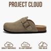 image:imageProject Cloud 100 Genuine Leather Footbed Clogs for Women  Memory Foam Arch Support Slippers for Women  Trendy Slipons Womens Mules amp Clogs Sandals BentonTaupe Suede