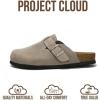 image:imageProject Cloud 100 Genuine Leather Footbed Clogs for Women  Memory Foam Arch Support Slippers for Women  Trendy Slipons Womens Mules amp Clogs Sandals BentonGrey Suede
