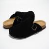 image:imageProject Cloud 100 Genuine Leather Footbed Clogs for Women  Memory Foam Arch Support Slippers for Women  Trendy Slipons Womens Mules amp Clogs Sandals BentonBlack Suede