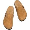 image:imageProject Cloud 100 Genuine Leather Footbed Clogs for Women  Memory Foam Arch Support Slippers for Women  Trendy Slipons Womens Mules amp Clogs Sandals BentonChestnut