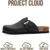 image:imageProject Cloud 100 Genuine Leather Footbed Clogs for Women  Memory Foam Arch Support Slippers for Women  Trendy Slipons Womens Mules amp Clogs Sandals BentonBlack Distressed