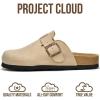 image:imageProject Cloud 100 Genuine Leather Footbed Clogs for Women  Memory Foam Arch Support Slippers for Women  Trendy Slipons Womens Mules amp Clogs Sandals BentonBeige