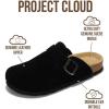 image:imageProject Cloud 100 Genuine Leather Footbed Clogs for Women  Memory Foam Arch Support Slippers for Women  Trendy Slipons Womens Mules amp Clogs Sandals BentonBlack Suede